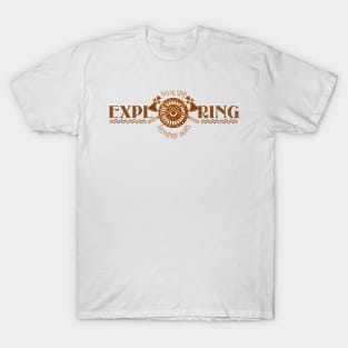 Never stop exploring; travel; traveler; travelling; wander; backpacker; sailor; sailing; explore; adventure; backpacking; explorer; free; roam; viking; T-Shirt